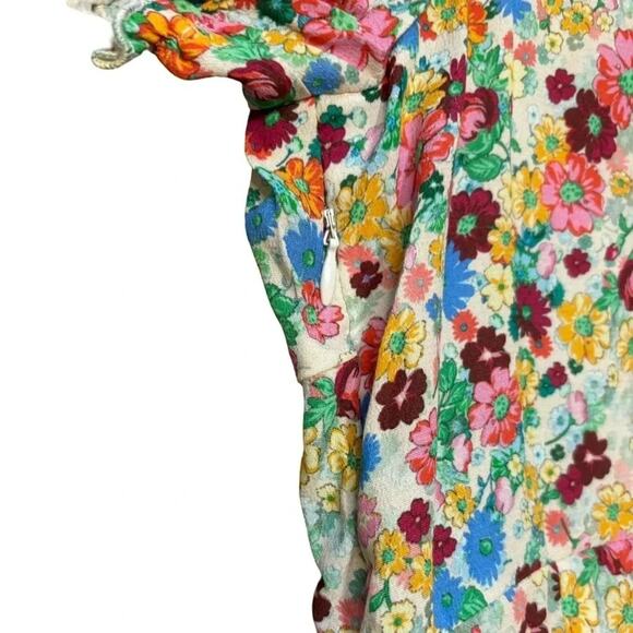 The Andamane Daisy Floral Mini Dress | Sweetheart Neck Puff Sleeve | Size Small - Picture 7 of 9